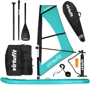Надувна SUP-дошка Virtufit Surfer 305 з вітрилом, помаранчева/бірюзова/бежева, комплект аксесуарів
