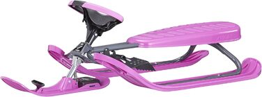Санки STIGA Snowracer Curve для дітей від 7 років, сірі/рожеві, керовані, для швидкісного катання