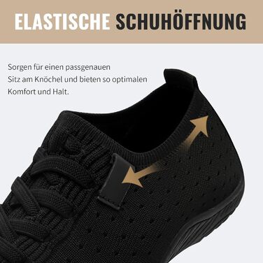 Босижні кросівки для жінок: м'які, дихаючі, для занять спортом та фітнесом, антиковзаючі (44 EU, чорний)