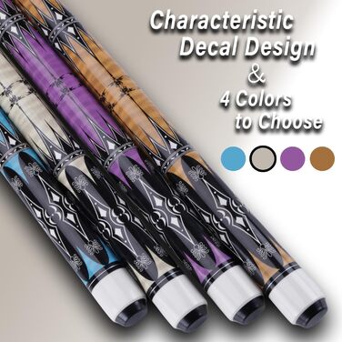 Sinsilvie: Більярдний кий для пулу з наконечником 13 мм, 19/20 oz, 1/2 кленова деревина, чорний або білий, для чоловіків та жінок