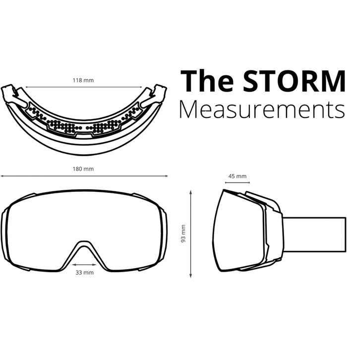 NAKED Optics The STORM: Скі-маска для чоловіків та жінок, сноуборд маска з змінними лінзами, захист від поганої погоди та снігу. Універсальний розмір (Tucan)