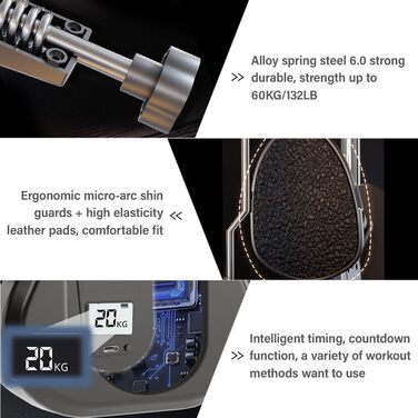 Тренування стегон з регулюванням ваги 20-60 кг, тренажер для внутрішньої поверхні стегон, Thigh Master з лічильником, тренажер для м'язів тазу (Kegel) для чоловіків та жінок