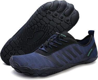 Взуття для плавання та фітнесу WateLves: аквашузи для жінок та чоловіків, підошва з неслизьким покриттям, широка передня частина (темно-синій, 39 EU)