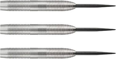 Дротики KOTO 9-Darts 90% 23 г, срібло, набір для професіоналів з 3 барелями, KOTO Flights і шафтами, жорсткий рифлений грип, кейс для дротиків
