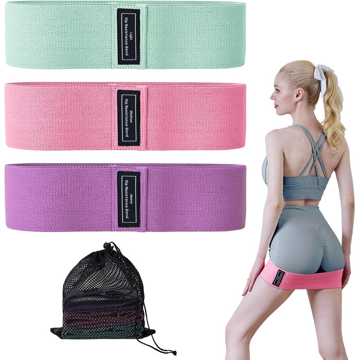Набір еластичних стрічок для фітнесу Good Nite 3 шт. для тренування сідниць та ніг. Ідеально для йоги, пілатесу та фітнесу вдома. Підходить для чоловіків та жінок