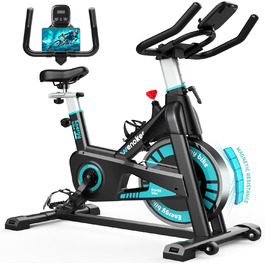 Венкер Домашній велотренажер з магнітним опором, Indoor Spinning Bike, до 160 кг, блакитний