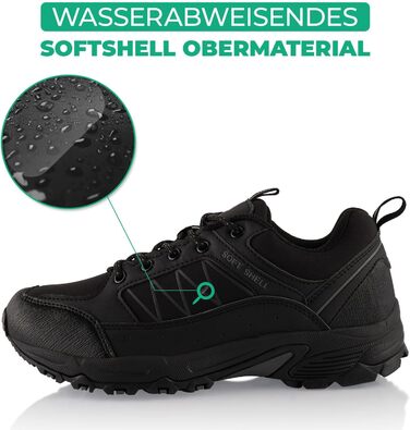 Трекінгові черевики Softshell для жінок та чоловіків. Черевики для хайкінгу та трейлраннінгу, 44 EU, чорний/сірий