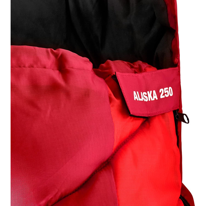 Сплячий мішок Black Crevice Alaska 250 I - червоний, 215 см | Сплячі мішки для кемпінгу | З чохлом | Дихаючий та водонепроникний