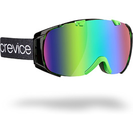 Лижна маска Black Crevice Flachau для окулярів, подвійна лінза, антифог, UV 400, регульована, чорна/зелена