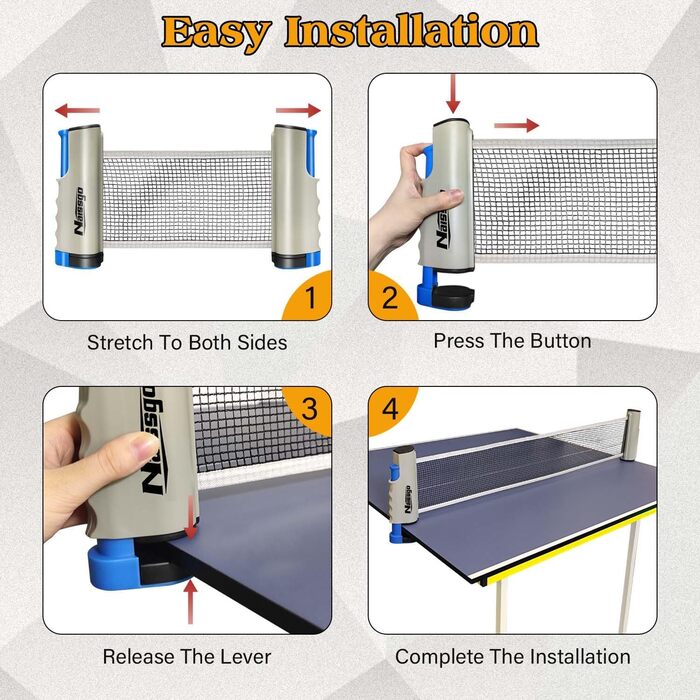 Набір для настільного тенісу Profi: 2 ракетки, м'ячі, сітка, сумка. Підходить для дорослих та дітей, для гри в приміщенні та на вулиці. Сірий колір.
