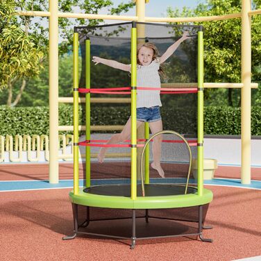 Трамплін GOPLUS Indoor з сіткою безпеки, дахом, сталевою конструкцією, для дітей, Ø165 см, до 135 кг