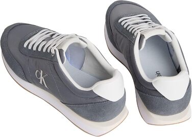 Чоловічі кросівки Calvin Klein Runner Retro Mix з логотипом, сірі (Grey Night Owl Off White), розмір 44.5 EU