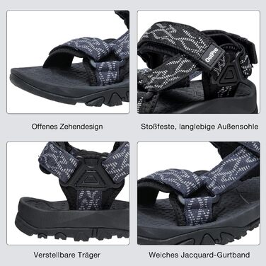 Чоловічі сандалі для трекінгу та пляжу Blau 41 EU: Нековзні, зручні спортивні сандалі