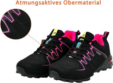 Чоловічі та жіночі трекінгові кросівки для хайкінгу та бігу, зручні кросівки для активного відпочинку, чорно-зелені (36 EU, чорний фуксія)