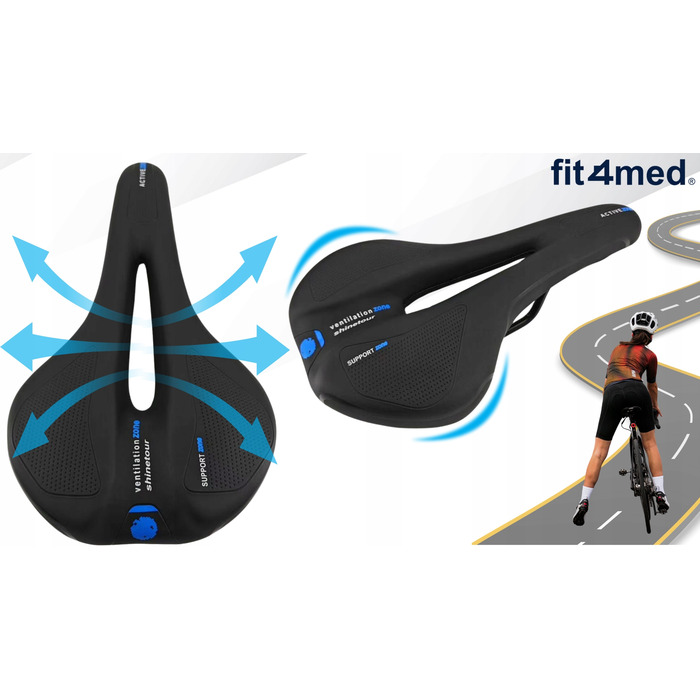 Велосипедне сідло Fit4Med Airflow — м'яке, з пінополіуретаном, 150 мм