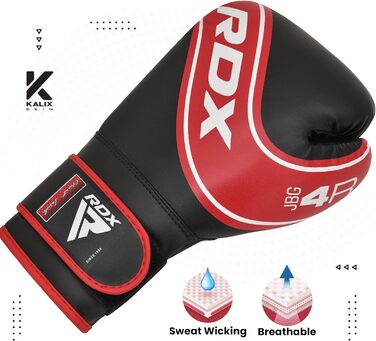 Дитячі боксерські рукавички RDX 4oz/6oz з Maya Hide шкіри, вентиляція, для тренувань, муай тай, ММА, кікбоксингу, бійок, роботи з грушами, червоні
