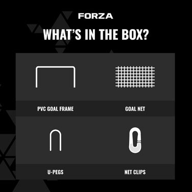 Футбол ворота FORZA 1.8м x 1.2м, стійкі до погодних умов, для дітей та дорослих. Міцні ворота для саду та тренувань. З сіткою, м'ячем та сумкою (опціонально)