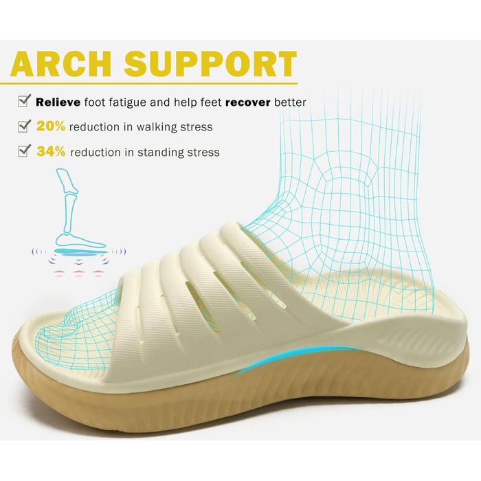 Жіночі сандалі KuaiLu для відновлення, ортопедичні з підтримкою склепіння стопи, бежево-хакі, 40 EU