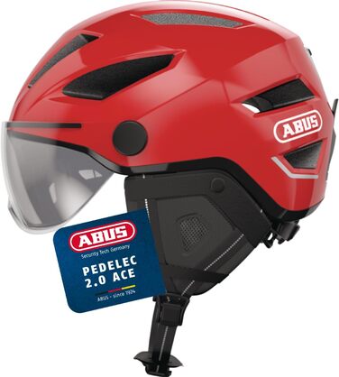 Велошолом ABUS Stadthelm Pedelec 2.0 ACE з підсвіткою, візором, дощовиком та захистом вух для жінок і чоловіків