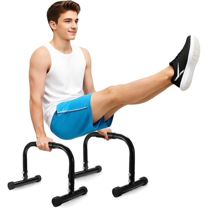 Паралелетки для віджимань та висіння, фітнес обладнання для дому та вулиці, Heavy Duty, протиковзаюча поверхня