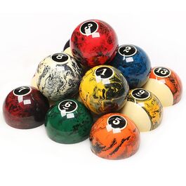 Набір для більярду преміум-класу, 16 куль, мармур-стиль, 5.4 см, чорний мармур