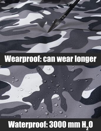 TACVASEN чоловіча тепла зимова куртка, водонепроникна функціональна куртка з капюшоном, армійний зелений (3XL, чорний камуфляж)