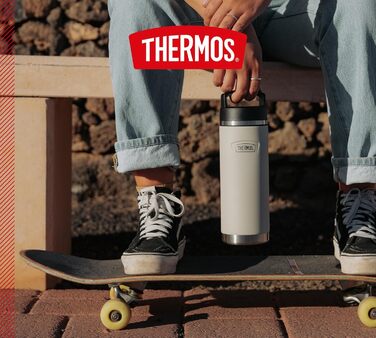 Термос Thermos Icon 710 мл, нержавіюча сталь, ізольована пляшка для напоїв, бежевий, збереження тепла 18 годин/холоду 24 години, герметична, без BPA, для гарячих і холодних напоїв, підходить для посудомийної машини