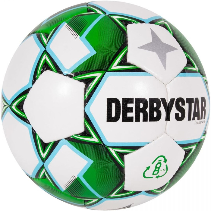 Футбольний м'яч DERBYSTAR Planet APS v21, біло-зелено-чорний, розмір 5