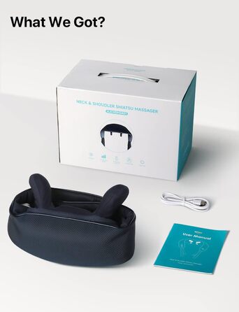 Бездротовий масажер для шиї, спини та ніг ALLJOY 4D Shiatsu з підігрівом, синій – подарунок для чоловіків і жінок