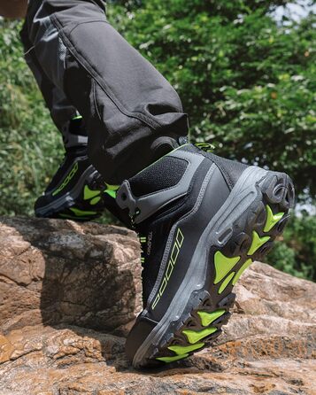 Водонепроникні трекінгові черевики для чоловіків та жінок, Outdoor, розмір 37-46 EU, чорний/зелений