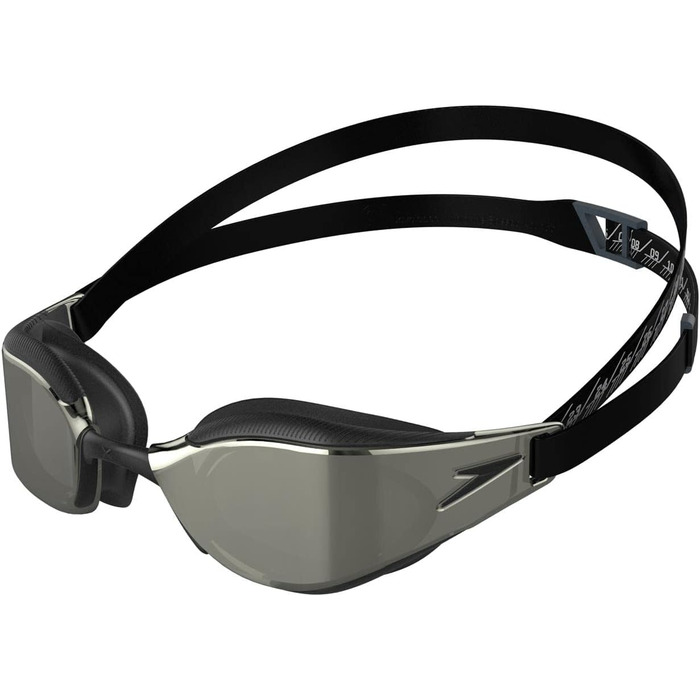 Унісекс окуляри для плавання Speedo Fastskin Hyper Elite Mirror, дзеркальні, універсальний розмір, чорний/оксидно-сірий/хром