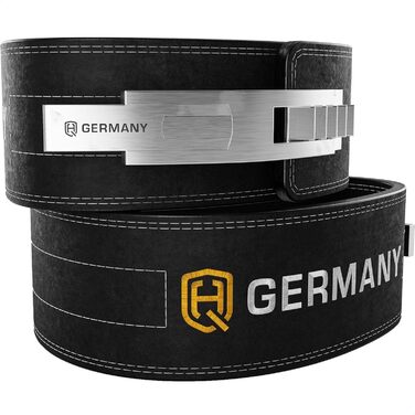 Пояс для пауерліфтингу HQ Germany, натуральна шкіра, нержавіюча сталь, розміри S/M/L