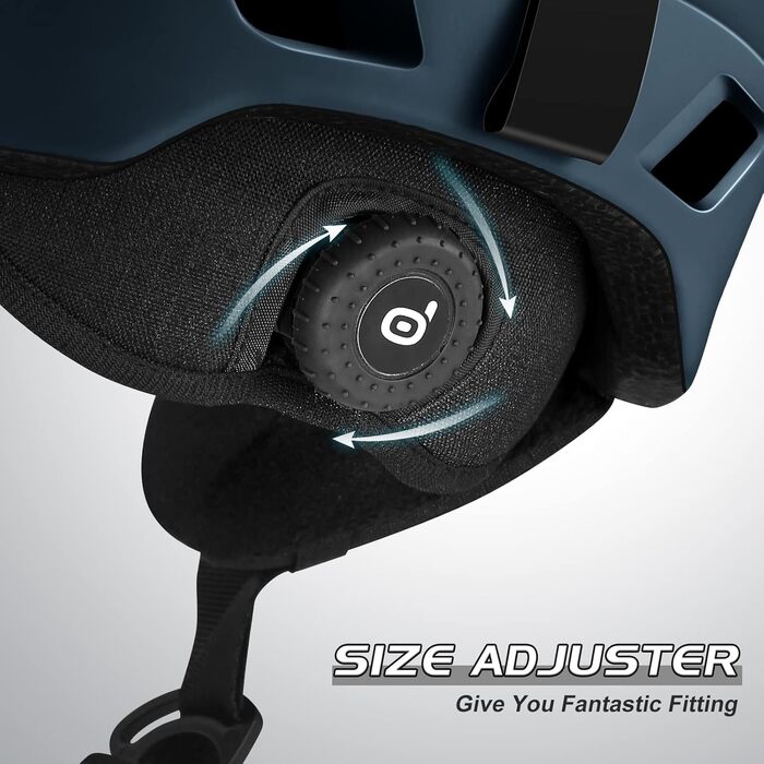 Шолом гірськолижний Odoland для дорослих з візором, темно-синій (55-59 см)