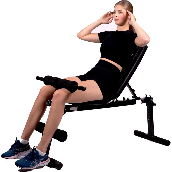 Універсальна складана лавка Technofit для тренувань, регульована спинка, лавка для жиму, для дому, антиковзні ніжки, з бенч-керлером