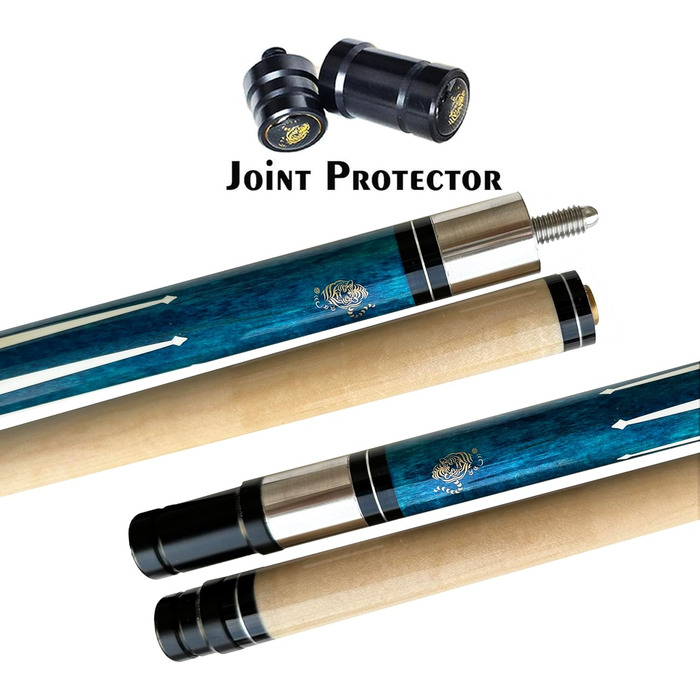Кю Pool Cue Stick: професійний бильярдний кий з наконечником 13 мм, довжиною 58'', з канадського твердого клену, вага 19,20,20 Oz (на вибір), колір: синій, червоний, зелений, з футляром.