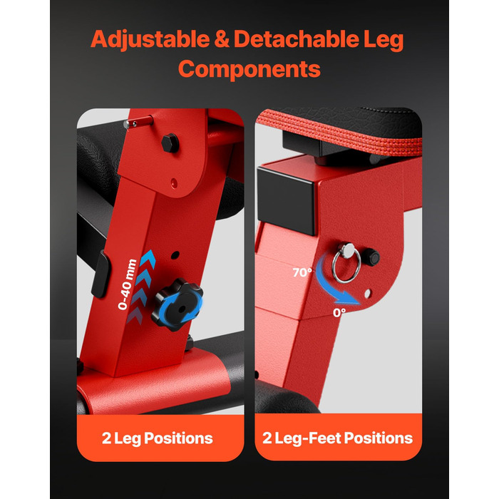 Лавка для жиму VEVOR (544 кг) для тренувань всього тіла, регульована лавка для пресу, силові тренування вдома, складана