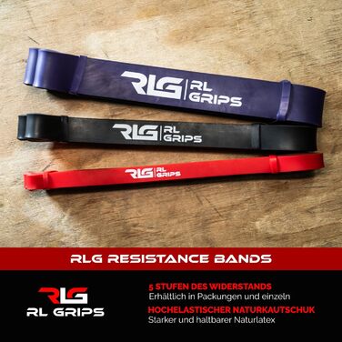 Гумові еспандери RL Grips для фітнесу, бодібілдингу та йоги (15-40 кг) - фіолетові