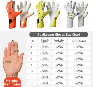 Футбольні рукавички Torwarthandschuhe: чудове зчеплення, для дітей, юніорів та дорослих, зелені (7, C-Weiß)