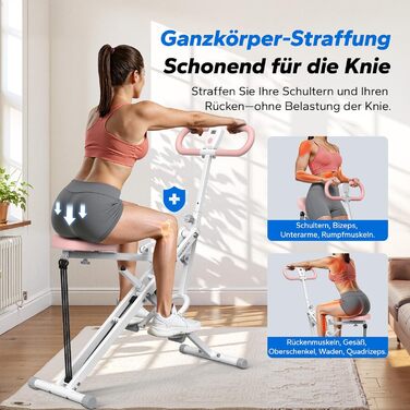 MERACH 2-в-1 тренажер для присідань та тяги, складаний, для тренування сідниць, ніг та корпусу, 10 хв збірки, максимальне навантаження 160 кг (білий, R07)