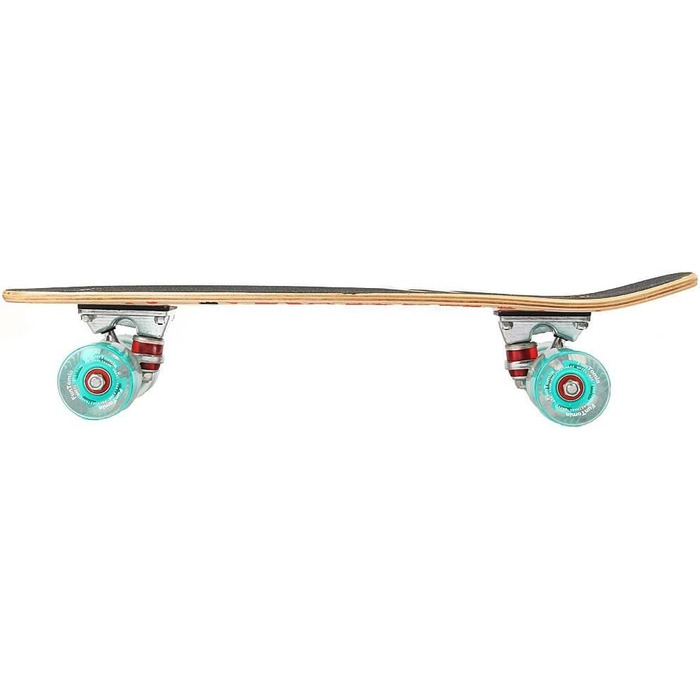 Скейтборд FunTomia Mini-Board Cruiser 57 см з 7-шарового канадського клена, підшипники Mach1 ABEC-9, помаранчевий, з LED колесами Petrol