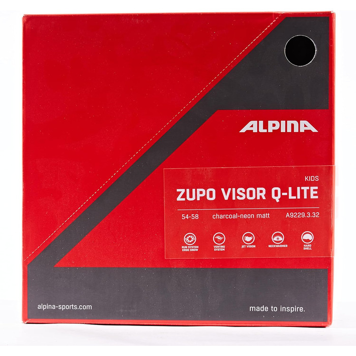 ALPINA PIZI дитячий лижний шолом 54-58 см, безпечний, легкий, з амортизацією ударів, знімні вушні подушки, сірий-неоновий матовий