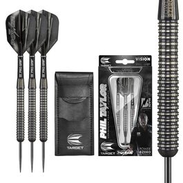 Darts Target Phil Taylor Power 8-Zero 1 (21/23/25г) - сталеві дротики з вольфраму 80%, чорні