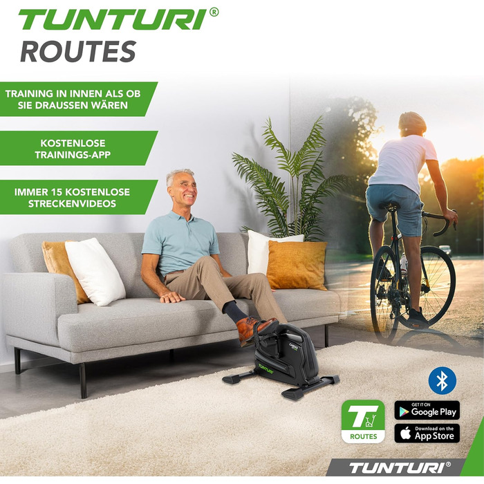Міні-велотренажер Tunturi Pedaltrainer Cardio Fit (M45) для рук та ніг, домашній тренажер для літніх людей з регулюванням опору та LCD-дисплеєм