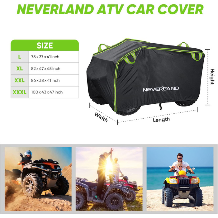 Водонепроникний чохол для квадроцикла NEVERLAND, XXXL, для Polaris, Yamaha, Honda, Coleman