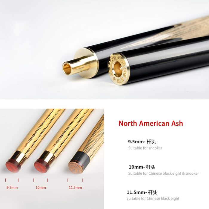 Професійний набір для більярду HIOD Ash Snooker Pool, 57 дюймів, 19 Oz, жовтий, наконечники 11.5mm