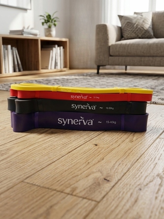 Набір з 4 фітнес-резинок Power Band для підтягувань та кросфіту Synerva + eBook