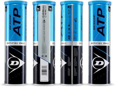 Офіційні тенісні м'ячі Dunlop ATP, набір 12 шт. (3x4), для турнірів, преміум-якість