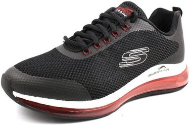 Чоловічі кросівки Skechers 44 EU, чорні з червоною вставкою, сітка та синтетика