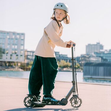 Електросамокат Movino City Light для дітей та підлітків, синій/оливковий: з амортизатором, колеса 180мм, регульований кермо