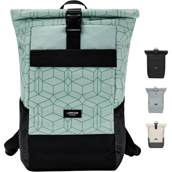 Рюкзак LARKSON No 4 Rolltop водостійкий з відділенням для ноутбука, для жінок і чоловіків, універсальний для роботи, навчання та велосипеда, великий дорожній рюкзак